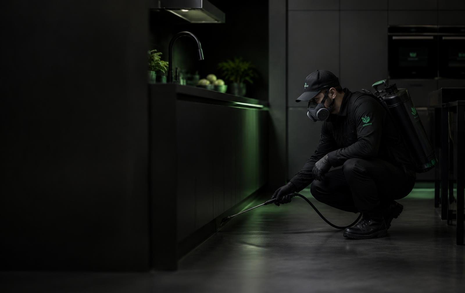 Técnico de MÁS SERVICIOS MX aplicando tratamiento contra plagas